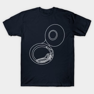 Rough White Tuba Drawing T-Shirt